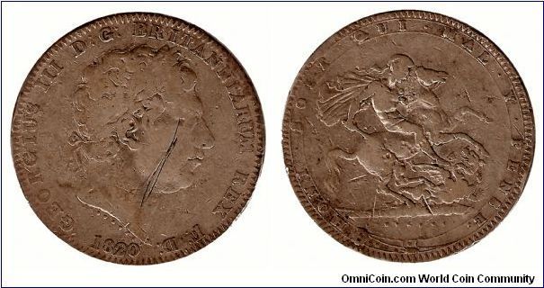 One Crown. LX variety.  Damaged on obverse and reverse.  Mintage 448,000.