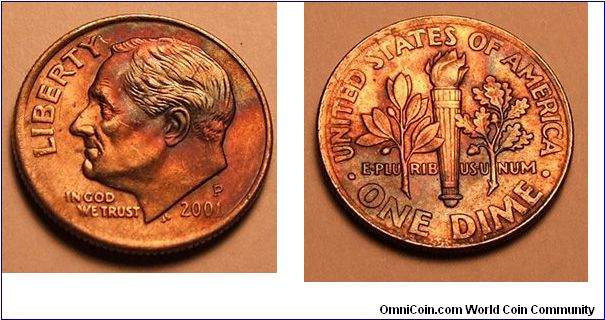 This is what happens to a dime after spending an unspecified amount of time in a bathroom sink.