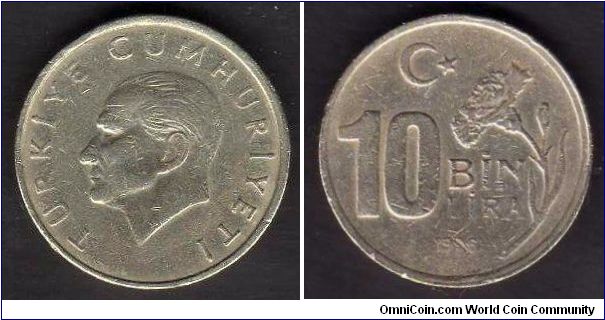 10 Bin Lira

km# 1027.1
==================
1994-1997
==================