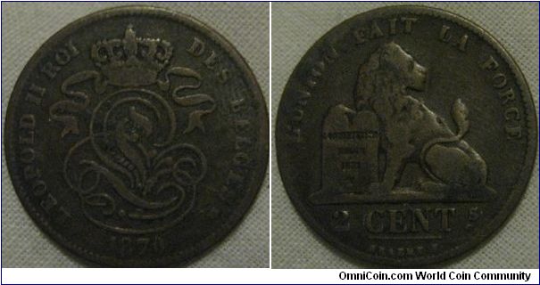 2 centimes in fine, better then most examples, legend is readable and some detail on lion