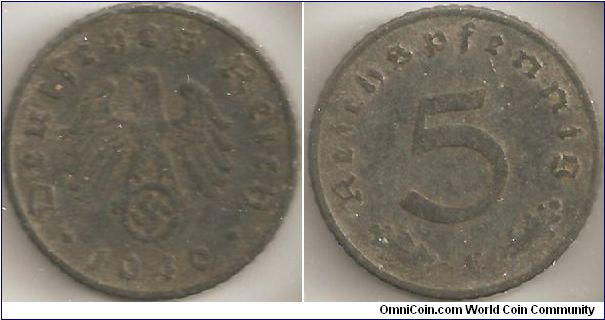 5 Reichspfennig F