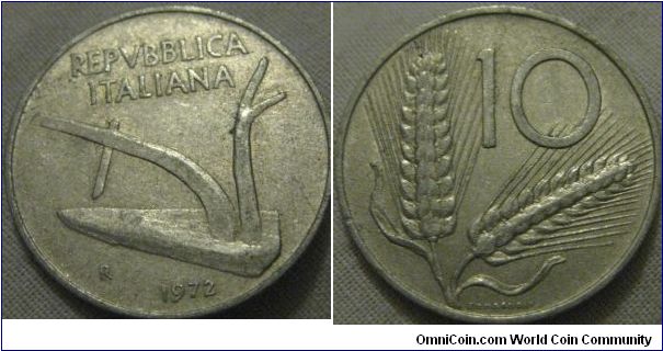 10 lira, aluminium coin, in VF