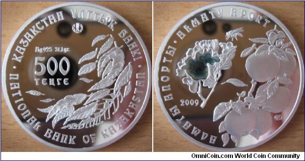 500 Tenge - Almaty aport - 31.1 g Ag .925 Proof (with hologram) - mintage 4,000