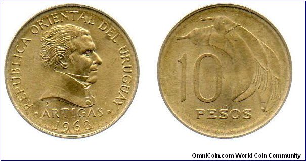 1968 10 Pesos - Artigas