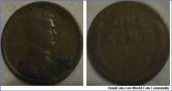 very worn 1918 wheat cent