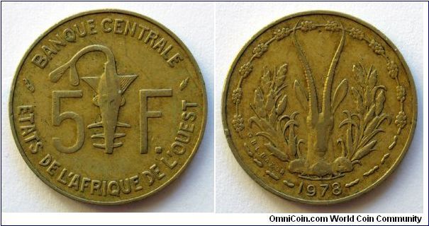5 francs CFA.