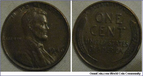 lustrous (subdued) EF 1940 D cent