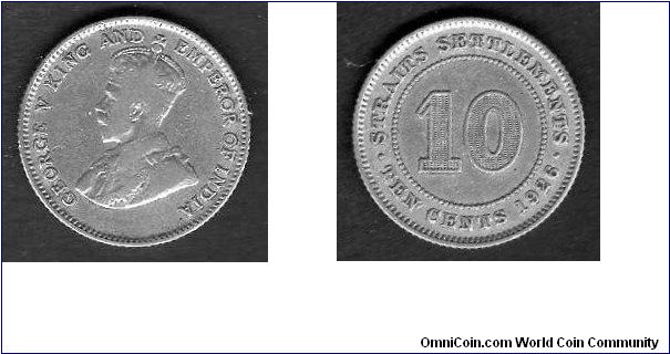 *STRAITS SETTLEMENTS*
__________________

10 Cents

km# 29 b
==================
1926-1927
==================