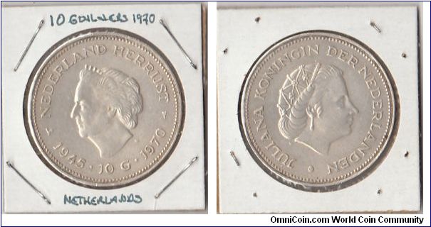 10 Guilders
Silver