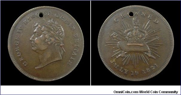 George IV crowned - AE medal mm. 25
