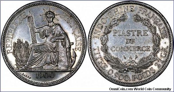 It's difficult to decide whether this French Indo-China silver Piastre should be classified as Laos, Cambodia or Vietnam. We think these are really attractive trade dollars.