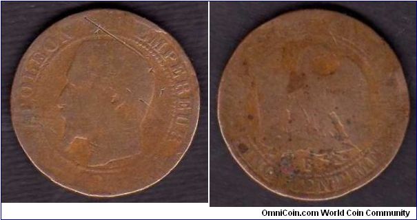  10 Centimes __km798__(1861-1865)__ Napoleon III