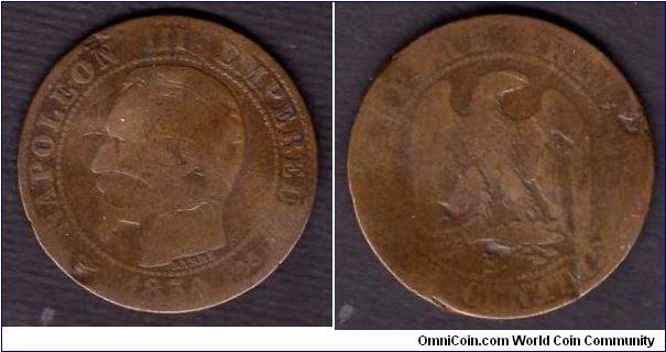 10 Centimes __km771__ (1852-1857)__ Napoleon III 