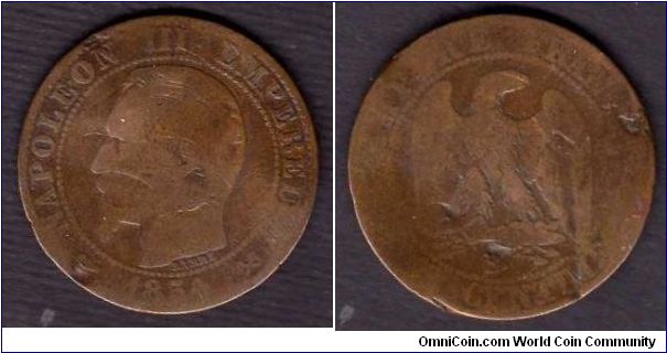 10 Centimes __km771__ (1852-1857)__ Napoleon III 