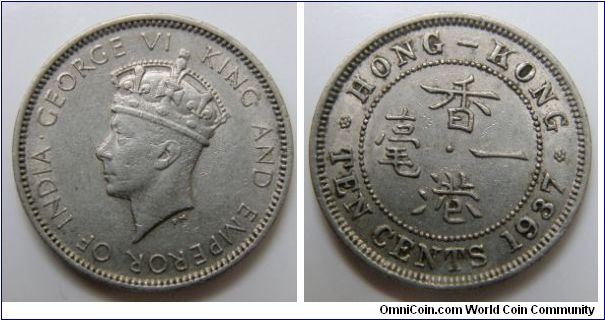 10 Cents (1937), 
King George VI.