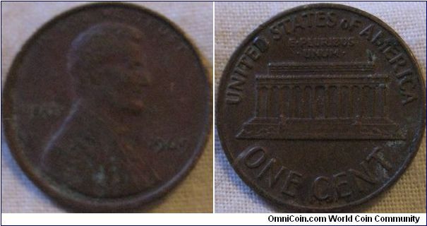 bit corroded, 1969 one cent
