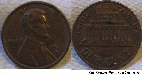 lustrous 1971 D cent, nice coin