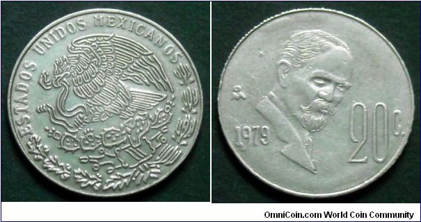 20 centavos.
Francisco Madero
(1873-1913)