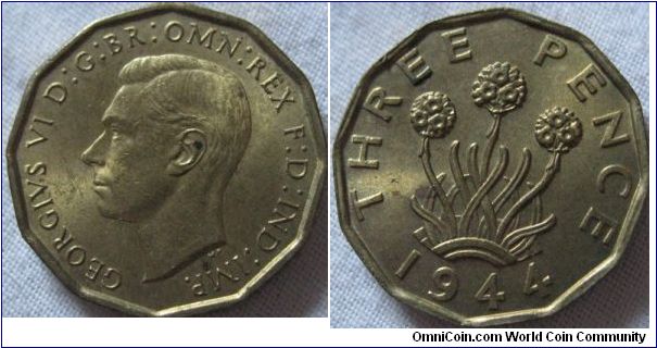AUNC 3D from 1944, a lovely coin, not UNC as there are a few dcratches on obverse.
