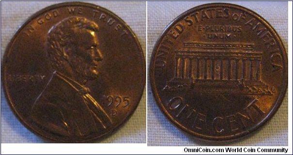 EF, bit of lustre fading 1995 D cent