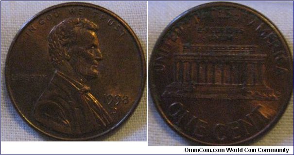 lustrous 1998 D cent