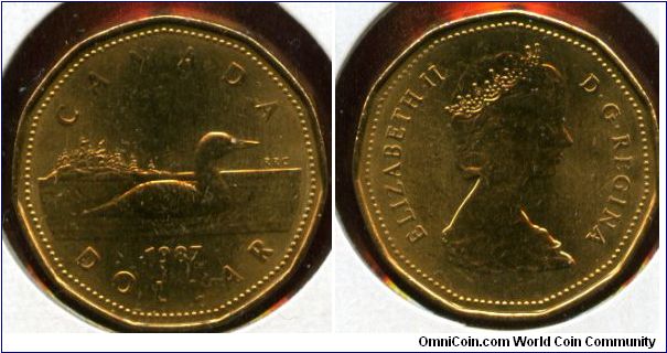 $1
Images of a common loon swimming
Designed by Robert-Ralph Carmichael
Portrait of Elizabeth II by Arnold Machin