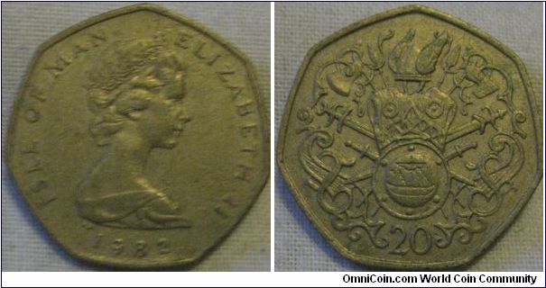 EF 1982 20p, lustre has faded to give the coin a brigness, ery nice reverse design