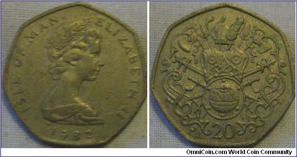 EF 1982 20p, lustre has faded to give the coin a brigness, ery nice reverse design