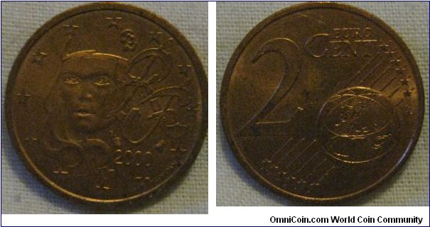 2 euro cents lustrous 510,120,000 minted
