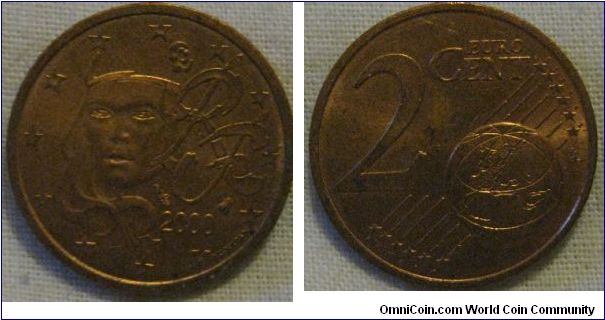 2 euro cents lustrous 510,120,000 minted
