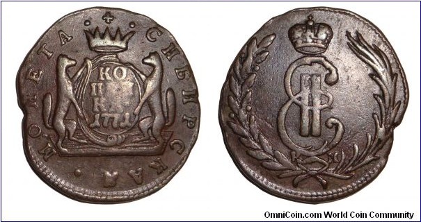 SIBERIA (REGIONAL)~1 Kopek 1771.