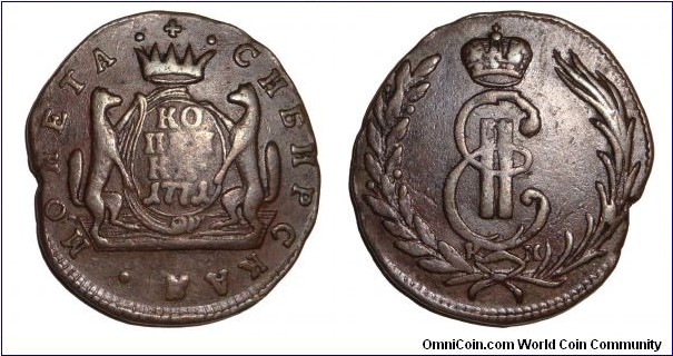 SIBERIA (REGIONAL)~1 Kopek 1771.