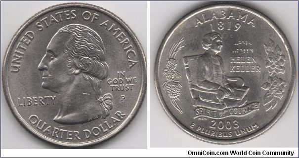 State Quarter Alabama.
Pennsylvania mint