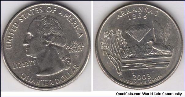 State Quarter Arkansas.
Pennsylvania mint