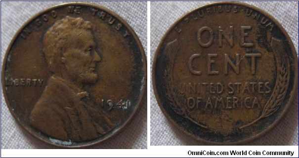 1941 1 cent, nice if a bit dirty