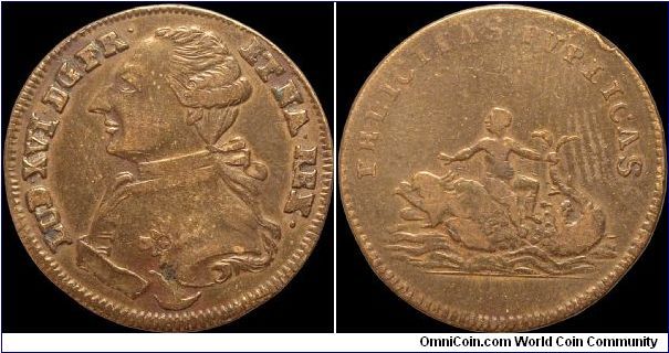 Louis XVI, France.

All three of my examples of this piece used different obverse dies and the same reverse.                                                                                                                                                                                                                                                                                                                                                                                                      