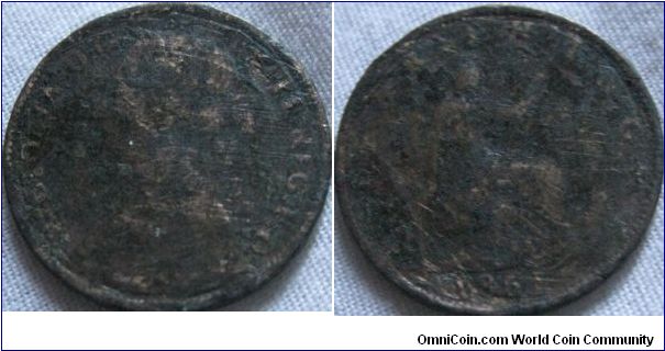 wider date farthing, about as bad as you can get without complete flat disc, date is visible as is the legend. its all very flat