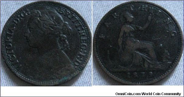 large 9 1879 farthing, scarcer type, bit worn but still a fairly nice coin