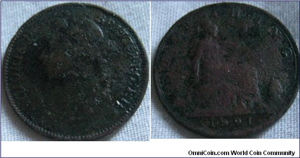1891 farthing, normal issue again, looks like its suffered in the ground though