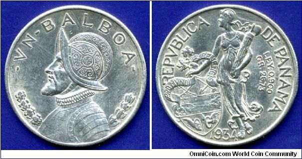 1 Balboa.
Republica De Panama.
XF condition.
Mintage 225,000 units.


Ag900f. 26,73gr.