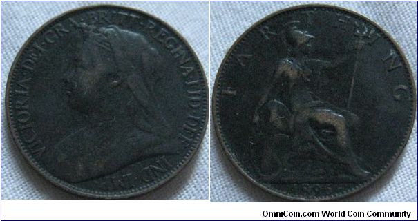 another 1896 farthing this one in fine condition, as you can see its more worn then the others.