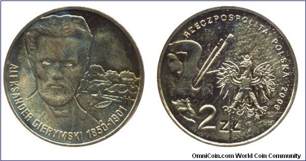 Poland, 2 zlote, 2006, Cu-Al-Zn-Sn, 27mm, 8.15g, Aleksander Gierymiski, 1850-1901.                                                                                                                                                                                                                                                                                                                                                                                                                                  
