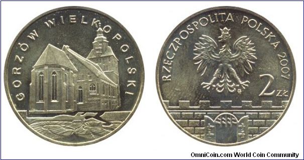 Poland, 2 zlote, 2007, Cu-Al-Zn-Sn, 27mm, 8.15g, Gorzów Wielkopolski.                                                                                                                                                                                                                                                                                                                                                                                                                                               