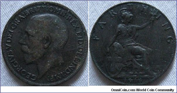 GVF 1916 farthing, reverse looks great, obverse might be weakly struck which happens on coins of this peoriod, looks like it has been found in the ground though