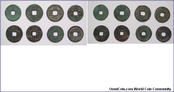 8pcs different high grade Liao Dynasty coins,1032-1111.