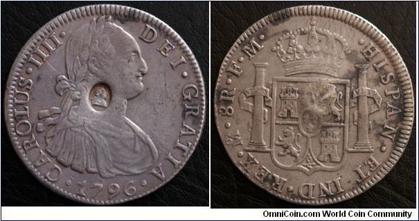 GEORGE III
Emergency Issue Dollar (4s 9d) Oval countermark (GVF). Host Coin: 8Reales Charles IIII(NVF)
Mexico Mint