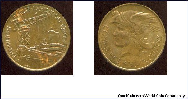 British Empire Exhibition
Wembley
Dockyard scene
Helmeted head representing 'Commerce & Industry'