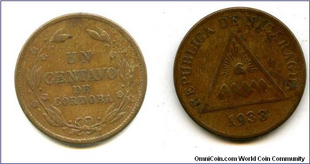 1 Centavo De Cordoba
Value within wreath
Coat of arms & date