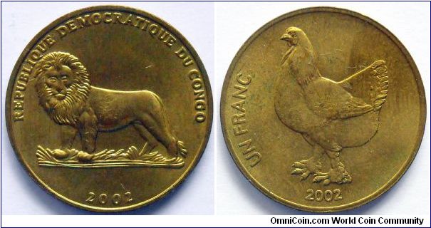 1 franc.
Democratic Republic of Congo
