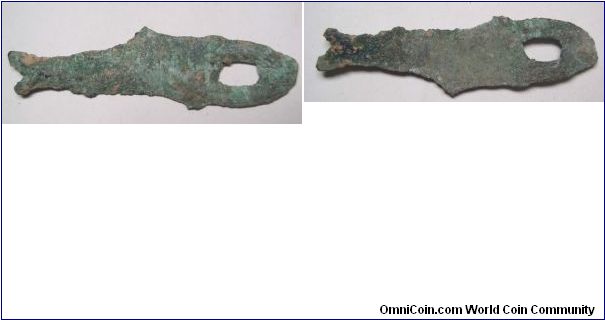 Antiuqe fish coin A variety,Zhou dynasty,
it has 65mm diameter,weight 6g.